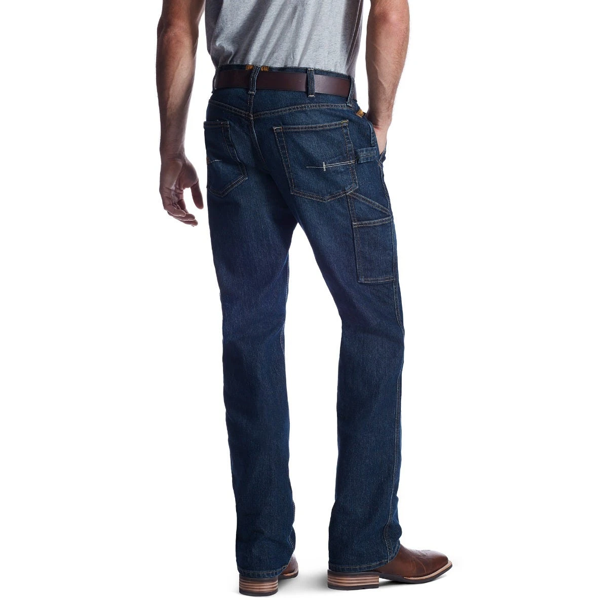Ariat Rebar Jeans: Men's 10018377 Rebar M4 Low Rise DuraStretch Workhorse Boot Cut Jean - Image 2