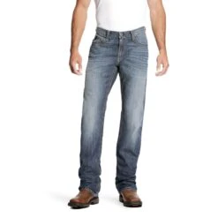 Ariat Work FR: Men's FR 10023467 Bryce M4 Low Rise Stretch DuraLight Boot Cut Jeans -Fashion Clothing Store 10023467 front