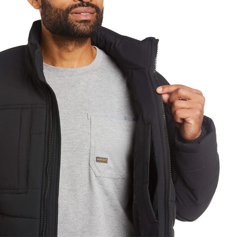 Ariat Rebar Jackets: Men's 10032975 Black Rebar Valiant Ripstop Insulated Jacket 3 Ariat Rebar Jackets: Men's 10032975 Black Rebar Valiant Ripstop Insulated Jacket - Image 3