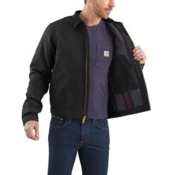 Carhartt Jackets: Men's 103828 BRN Brown Blanket Lined Relaxed Fit Detroit Jacket -Fashion Clothing Store 103828blk avl 3