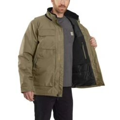 Carhartt Jackets: Men's 104460 391 Burnt Olive Full Swing Yukon Insulated Coat -Fashion Clothing Store 104460391 avl