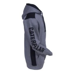 CAT Apparel Sweatshirts: Men's 1910802 004 Grey Logo Panel Hooded Sweatshirt -Fashion Clothing Store 1910802 004 3