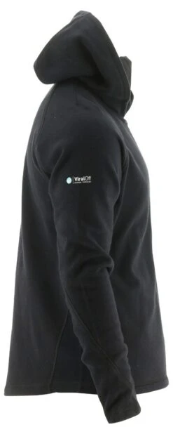 CAT Apparel: Men's 2910489 10121 Pitch Black Viraloff Hooded Sweatshirt -Fashion Clothing Store 2910489 10121 2