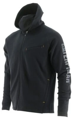 CAT Apparel: Men's 2910489 10121 Pitch Black Viraloff Hooded Sweatshirt -Fashion Clothing Store 2910489 10121 3