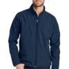 Port Authority Jackets: Men's J705 BLU Insignia Blue Textured Soft Shell Jacket
