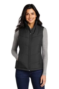 Port Authority Vests: Women's L709 BLK Black Puffy Vest