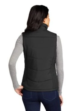 Port Authority Vests: Women's L709 BLK Black Puffy Vest -Fashion Clothing Store 4119 black 2 l709blackmodelback1 337w