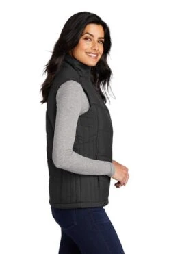 Port Authority Vests: Women's L709 BLK Black Puffy Vest -Fashion Clothing Store 4119 black 3 l709blackmodelside1 337w