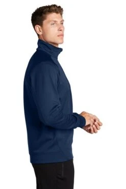 Sport-Tek Sweatshirts: Men's F247 NVY True Navy Tech Fleece 1/4-Zip Pullover -Fashion Clothing Store 4718 truenavy 3 f247truenavymodelside1 337w