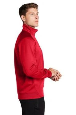 Sport-Tek Sweatshirts: Men's F247 RED True Red Tech Fleece 1/4-Zip Pullover -Fashion Clothing Store 4718 truered 3 f247trueredmodelside1 337w