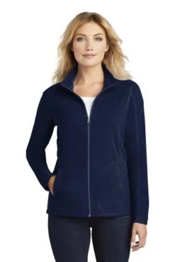 Port Authority Jackets: Women's L223 TN True Navy Microfleece Jacket -Fashion Clothing Store 5088 truenavy 1 l223truenavymodelfront4 337w