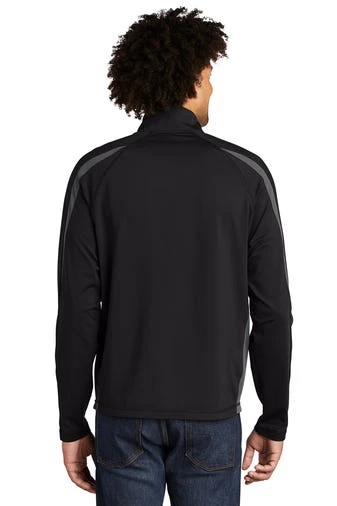 Sport-TeK Sweatshirts: Men's ST851 BCG Black Charcoal Grey Stretch 1/2-Zip Colorblock Pullover 4 Sport-TeK Sweatshirts: Men's ST851 BCG Black Charcoal Grey Stretch 1/2-Zip Colorblock Pullover - Image 4