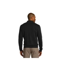 Port Authority Sweatshirts: Men's SW290 BLK Black Half Zip Sweater -Fashion Clothing Store 5525 black 2 sw290blackmodelback 337wedit