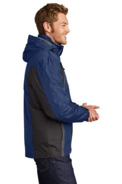 Port Authority Jackets: Men's J321 ABM Admiral Blue Black Magnet Colorblock 3-in-1 Jacket -Fashion Clothing Store 5548 adbbkmg 3 j321adbbkmgmodelside1 337w