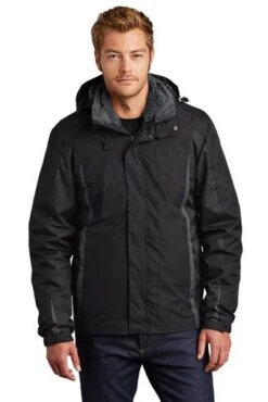 Port Authority Jackets: Men's J321 BBM Black Black Magnet Colorblock 3-in-1 Jacket