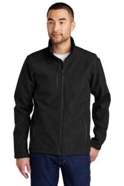 Eddie Bauer Jackets: Men's EB532 BLK Black Shaded Crosshatch Soft Shell Jacket