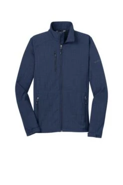 Eddie Bauer Jackets: Men's EB532 BLU Blue Shaded Crosshatch Soft Shell Jacket -Fashion Clothing Store 5566 blue 5 eb532blueflatfront 337w