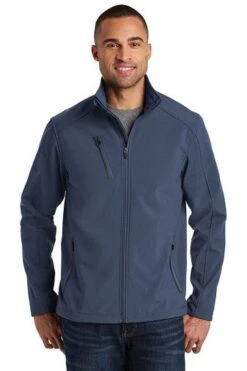 Port Authority Jackets: Men's J324 DBN Dress Blue Navy Welded Soft Shell Water Resistant Jacket