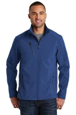 Port Authority Jackets: Men's J324 EB Estate Blue Welded Soft Shell Water Resistant Jacket