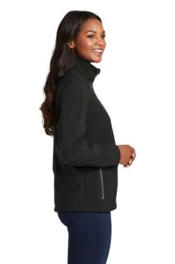 Port Authority Jackets: Women's L324 BLK Black Welded Soft Shell Jacket -Fashion Clothing Store 6322 black 3 l324blackmodelside2 337w