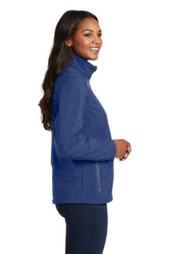 Port Authority Jackets: Women's L324 EBLU Estate Blue Navy Welded Soft Shell Jacket -Fashion Clothing Store 6322 estateblue 3 l324estatebluemodelside2 337w
