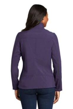 Port Authority Jackets: Women's L324 PURP Posh Purple Welded Soft Shell Jacket -Fashion Clothing Store 6322 poshpurple 2 l324poshpurplemodelback2 337w