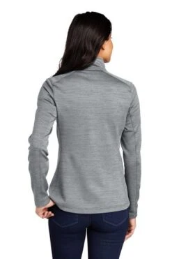 Port Authority Jackets: Women's L231 GRY Grey Digi Stripe Fleece Jacket -Fashion Clothing Store 6892 grey 2 l231greymodelback1 337w