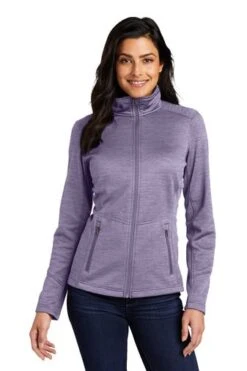 Port Authority Jackets: Women's L231 PURP Purple Digi Stripe Fleece Jacket