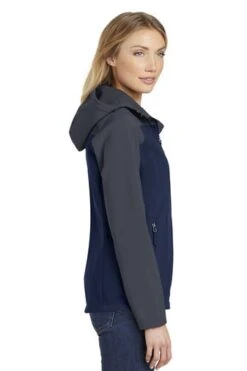 Port Authority Jackets: Women's L335 NVYGRY Dress Blue Navy Battleship Grey Hooded Core Soft Shell Jacket 6 Port Authority Jackets: Women's L335 NVYGRY Dress Blue Navy Battleship Grey Hooded Core Soft Shell Jacket -Fashion Clothing Store 6953 dbnvybatgry 3 l335dbnvybatgrymodelside 337w