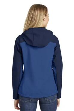 Port Authority Jackets: Women's L335 NVYBLU Night Sky Blue Dress Blue Navy Hooded Core Soft Shell Jacket -Fashion Clothing Store 6953 ntskybldbny 2 l335ntskybldbnymodelback 337w