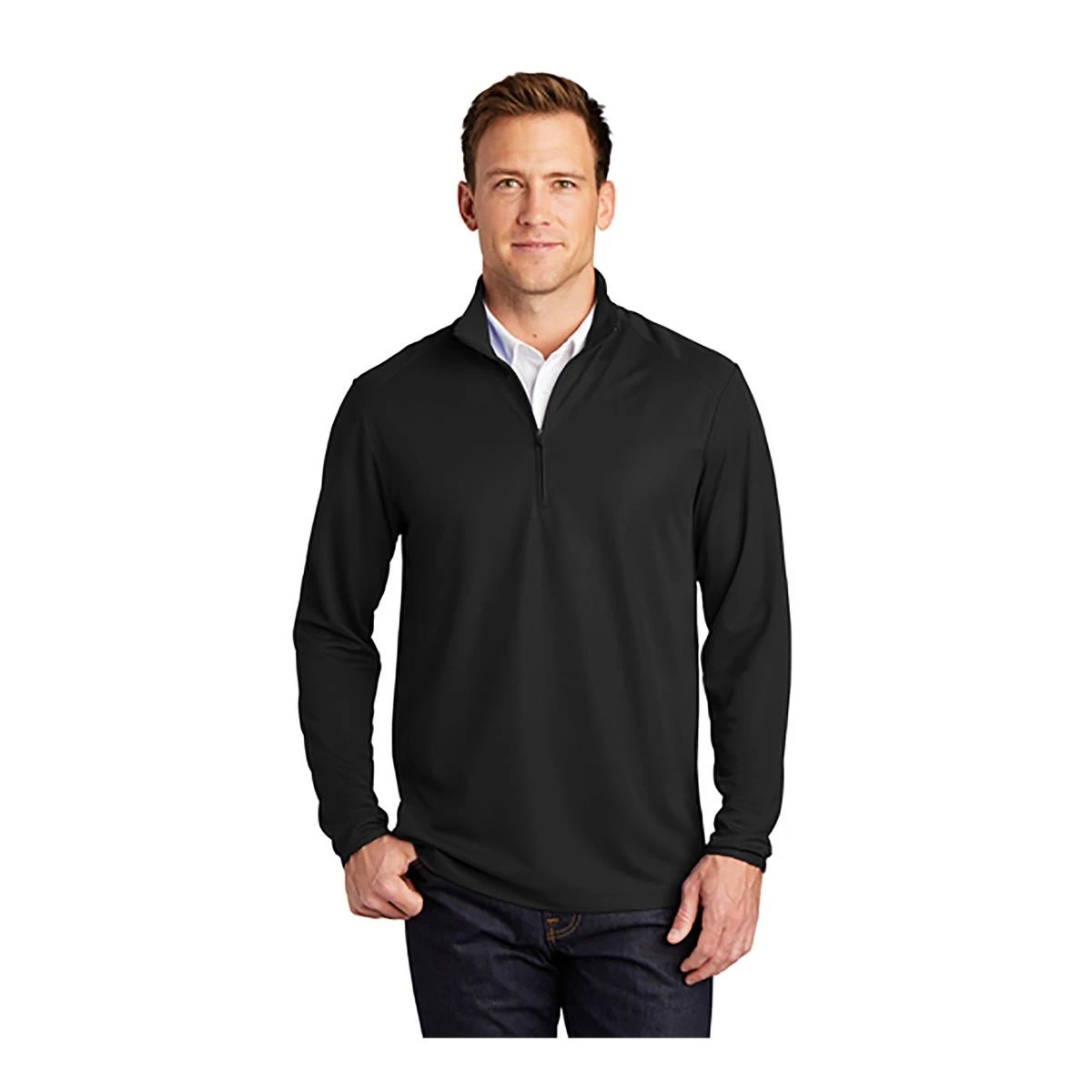 Port Authority Sweatshirts: Men's K806 BLK Pinpoint Mesh 1/2-Zip Sweater 1 Port Authority Sweatshirts: Men's K806 BLK Pinpoint Mesh 1/2-Zip Sweater
