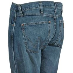 Wrangler Jeans: Men's Retro 77MWZ RW Slim Fit Boot Cut River Wash Jeans -Fashion Clothing Store 77mwzrw wranglerl 01