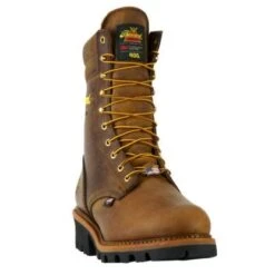 Thorogood Boots: Men's 804-3554 Brown CrazyHorse Insulated Steel Toe Logger Work Boot -Fashion Clothing Store 804 3554 3 416x416 1