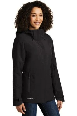Eddie Bauer Jackets: Women's EB555 BLK Black WeatherEdge Plus Insulated Jacket -Fashion Clothing Store 8327 black 4 eb555blackmodel3q 337w