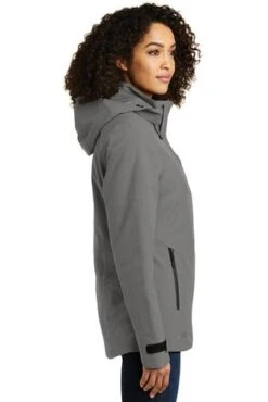 Eddie Bauer Jackets: Women's EB555 MG Metal Grey WeatherEdge Plus Insulated Jacket -Fashion Clothing Store 8327 metalgrey 3 eb555metalgreymodelside 337w