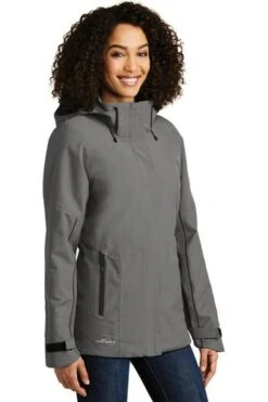 Eddie Bauer Jackets: Women's EB555 MG Metal Grey WeatherEdge Plus Insulated Jacket -Fashion Clothing Store 8327 metalgrey 4 eb555metalgreymodel3q 337w