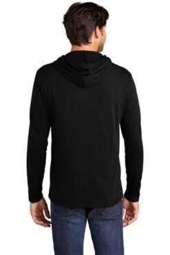 District Sweatshirts: Men's DT571 BLK Black Featherweight French Terry Hoodie -Fashion Clothing Store 9747 black 2 dt571blackmodelback 337w