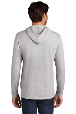 District Sweatshirts: Men's DT571 LHG Light Heather Grey Featherweight French Terry Hoodie -Fashion Clothing Store 9747 lighththrgry 2 dt571lighththrgrymodelback 1200w