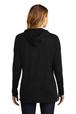 District Sweatshirts: Women's DT671 BLK Black Featherweight French Terry Hoodie -Fashion Clothing Store 9748 black 2 dt671blackmodelback 337w
