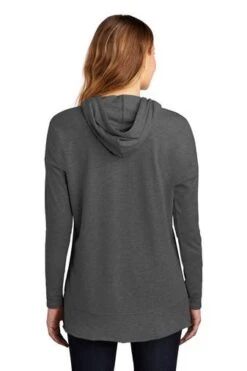 District Sweatshirts: Women's DT671 WC Washed Coal Featherweight French Terry Hoodie -Fashion Clothing Store 9748 washedcoal 2 dt671washedcoalmodelback 337w