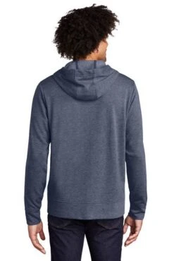 Sport-Tek Jackets: Men's ST293 TNVH True Navy Heather PosiCharge Tri-Blend Wicking Fleece Full-Zip Hooded Jacket -Fashion Clothing Store 9760 truenavyhthr 2 st293truenavyhthrmodelback 337w
