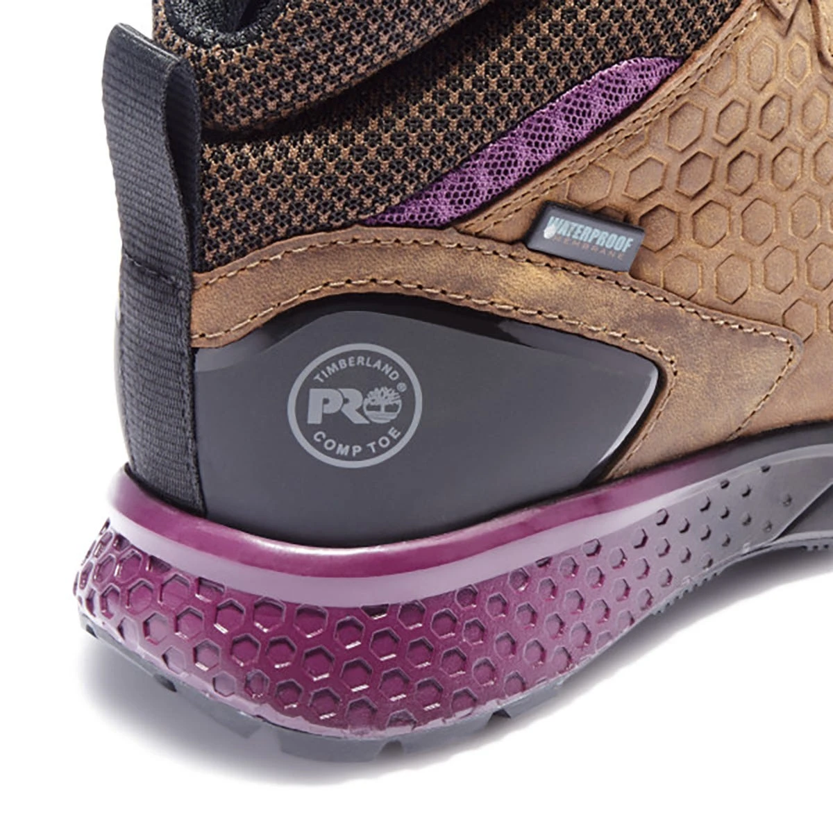 Timberland Pro Boots: Women's A219B Brown Purple Reaxion Composite Toe Waterproof Hiker 5 Timberland Pro Boots: Women's A219B Brown Purple Reaxion Composite Toe Waterproof Hiker - Image 5