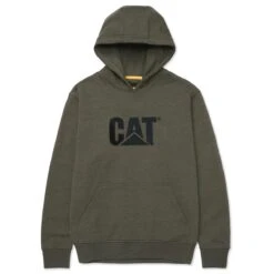 Caterpillar Sweatshirts: Men's W10646 13037 Army Moss Heather Trademark Hooded Sweatshirt