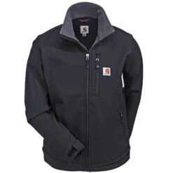 Carhartt Jackets: Crowley Men's 102199 001 Black Full Zip Jacket -Fashion Clothing Store carhartt 102199 001 f 01 1