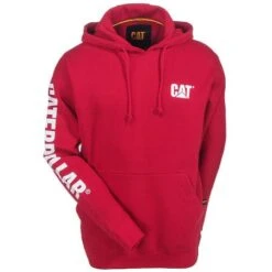 CAT Apparel Sweatshirts: Men's 1910709 155 Chili Pepper Red Hooded Sweatshirt 7 CAT Apparel Sweatshirts: Men's 1910709 155 Chili Pepper Red Hooded Sweatshirt -Fashion Clothing Store cat apparel 1910709 155 f 01