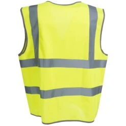 CAT Apparel Vests: Men's 1320025 407 Hi Vis Yellow Zip Up Safety Vest -Fashion Clothing Store cat 1320025 407 3