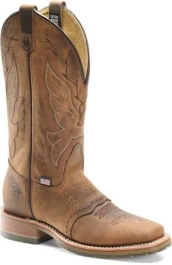 Double H Boots: Women's DH5314 Old Town Folklore Charity 12" Domestic Wide Square Toe Roper
