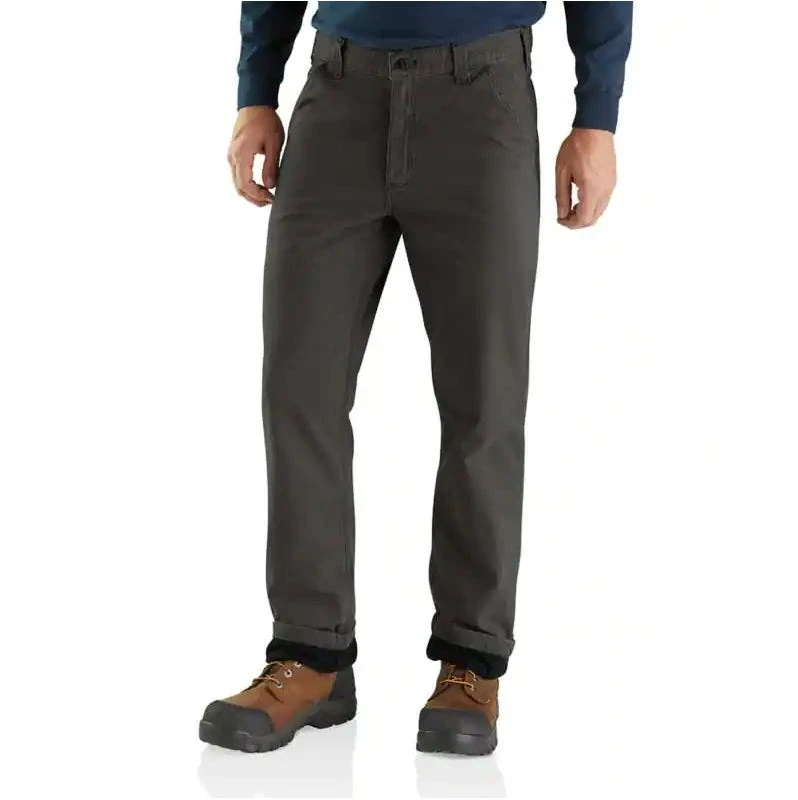 Carhartt Pants: Men's 103342 306 Peat Rugged Flex Relaxed Fit Canvas Flannel-Lined Utility Work Pant 1 Carhartt Pants: Men's 103342 306 Peat Rugged Flex Relaxed Fit Canvas Flannel-Lined Utility Work Pant