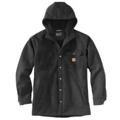 Carhartt Jackets: Men's 105022 BKH Black Heather Rain Defender Relaxed Fit Hooded Shirt Jacket -Fashion Clothing Store download 2021 08 24t131615.789