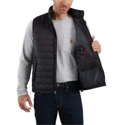 Carhartt Vests: Men's 102286 001 Black Rain Defender Relaxed Fit Lightweight Insulated Vest -Fashion Clothing Store download 2022 05 11t113438.733